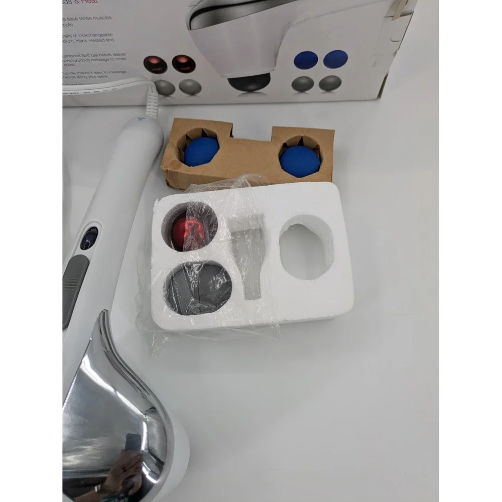 Percussion Massager with‎ soft Gel Heads & Heat The Sharper Image Personal